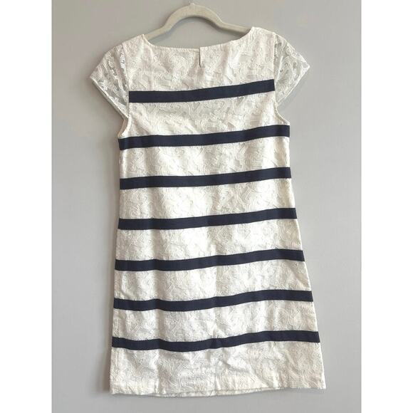 Vineyard Vines Anchor Lace Shift Dress White Navy Size 2 - Picture 5 of 6